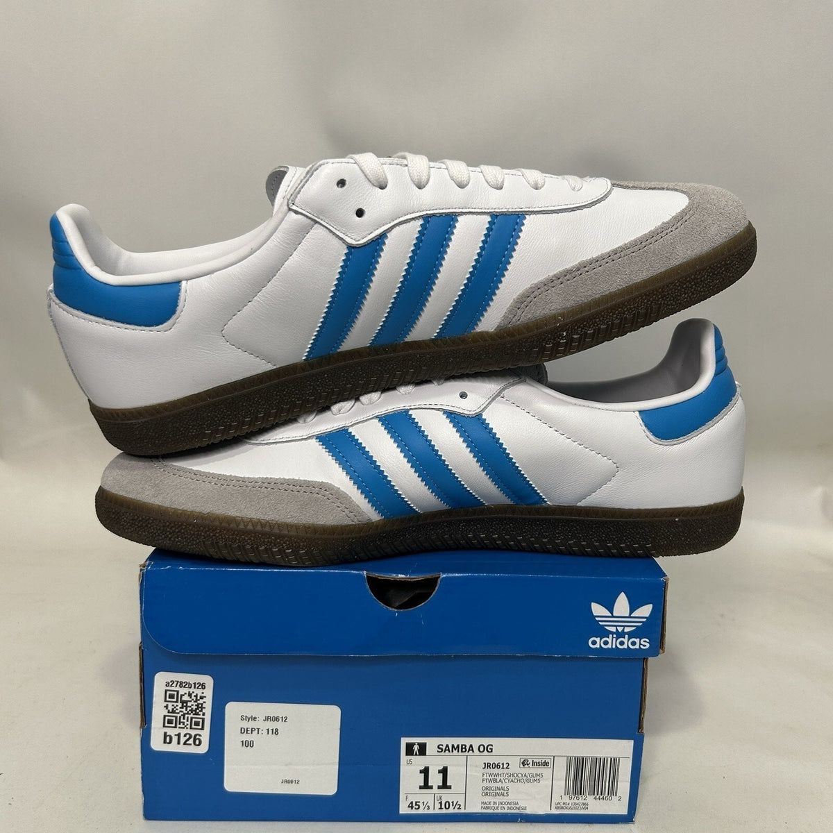 adidas Samba OG "White Shock Cyan Gum"