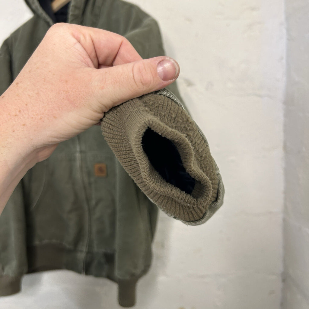 Vintage Carhartt Hooded Active Jacket “Light Olive” J270 LOV Men’s X-Large