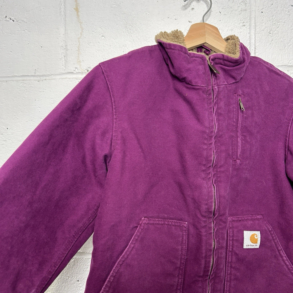 Y2K Carhartt Sherpa-Lined Sierra Jacket “Bright Purple” WJ022 BGP Women’s XS