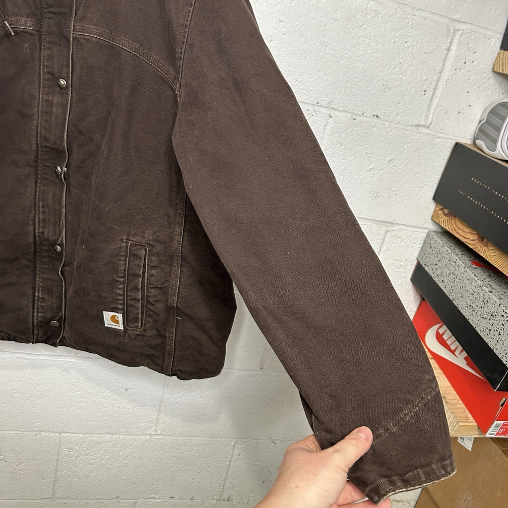 Y2K Carhartt Sandstone Sherpa Berkley Jacket “Dark Brown” 100657-201 Women’s XL