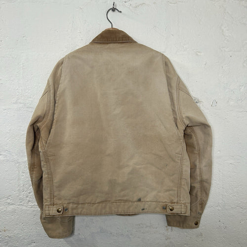 1989 Carhartt Faded Quilt-Lined Detroit Jacket “Tan” 6QLJ 100 Years Men’s Large