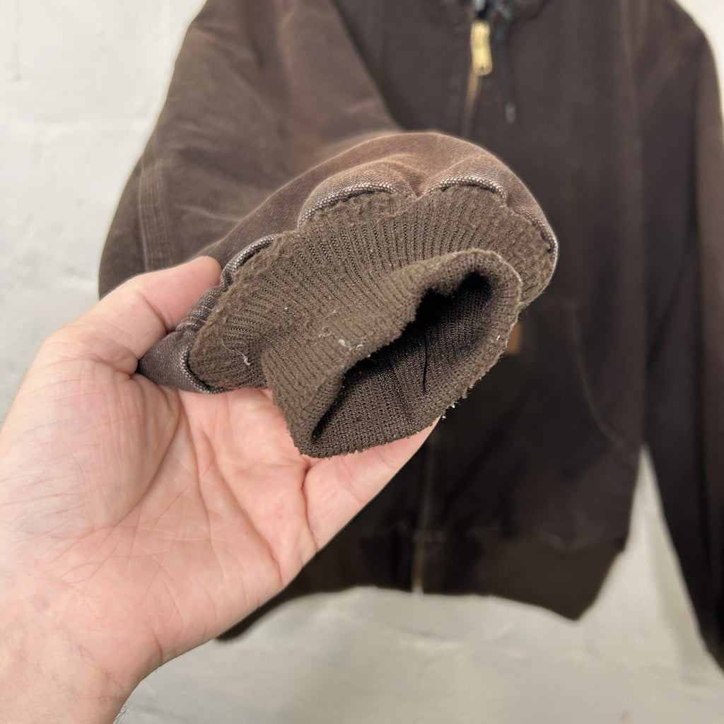 Vintage Faded Carhartt Hooded Active Jacket “Dark Brown” J130 DKB Men’s Large