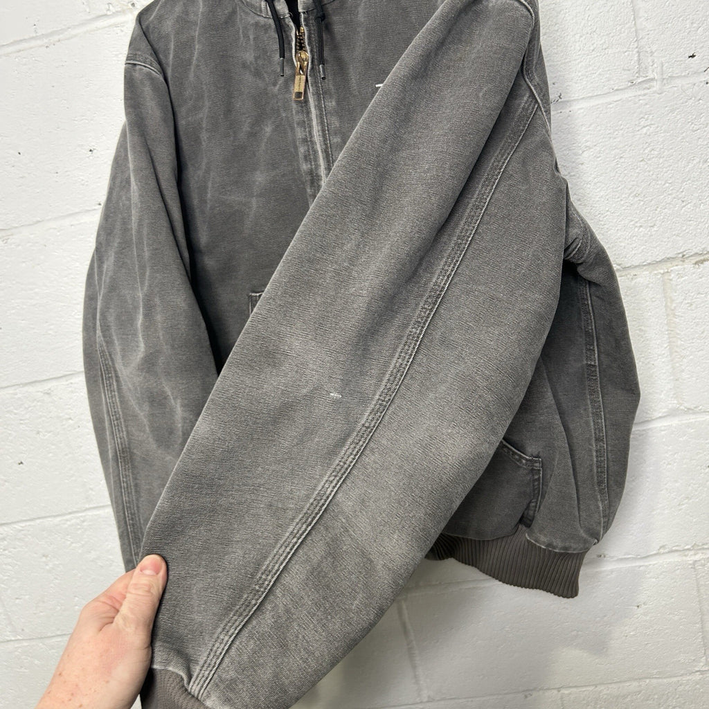 Vintage Carhartt Quilted Hooded Active Jacket “Gravel Grey” J130 GVL Men’s Large
