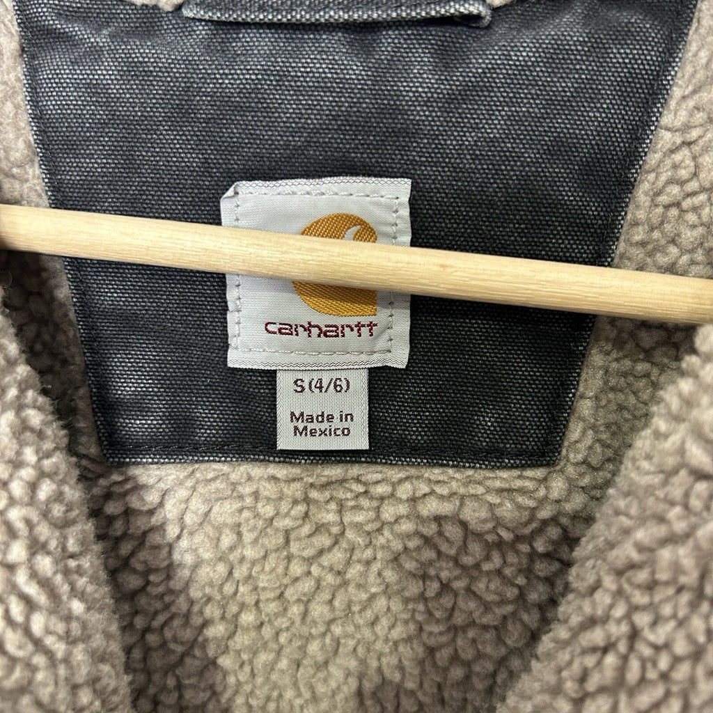 Y2K Carhartt Sherpa-Lined Hooded Detroit Jacket “Black” WJ141 BLK Women’s Small