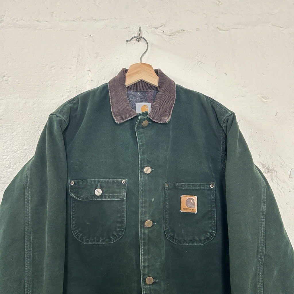 Vintage Carhartt Blanket-Lined Chore Coat “Spruce Green” C02 SPC Men’s Small