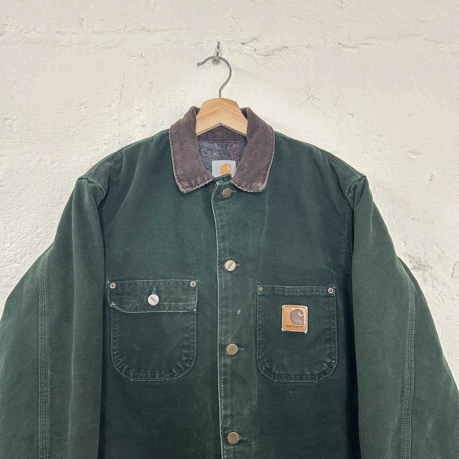 Vintage Carhartt Blanket-Lined Chore Coat “Spruce Green” C02 SPC Men’s Small