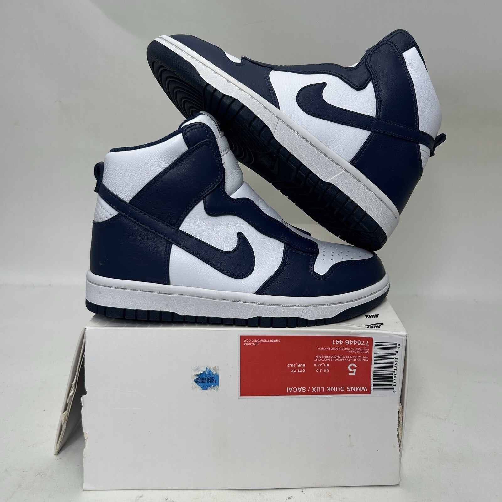 Sacai x NikeLab Dunk Lux “Midnight Navy” 776446-441 Women's 5 New