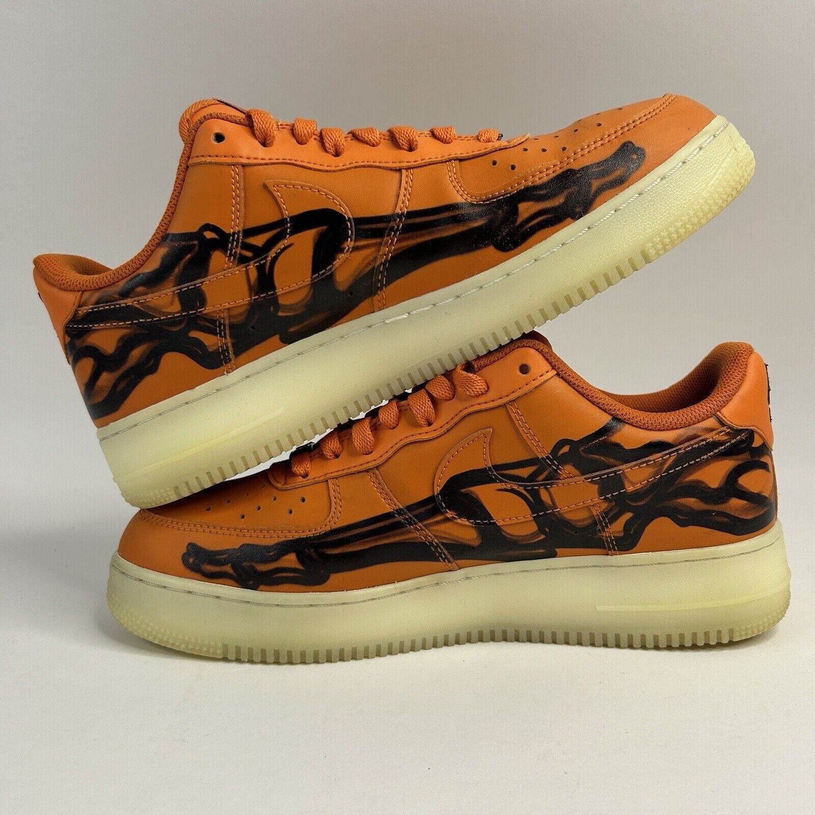 Nike Air Force 1 Low “Orange Skeleton Halloween” 2020 CU8067-800 Men’s 9.5 Worn