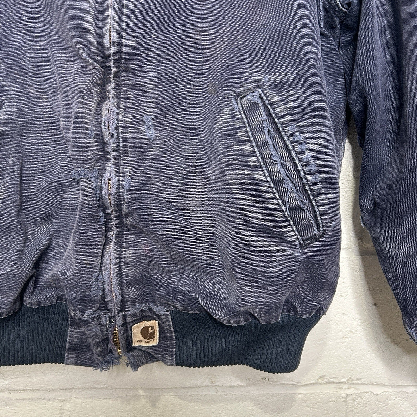 Vintage Faded Carhartt Quilted Santa Fe Jacket “Midnight Blue” J14 MDT Men’s XL