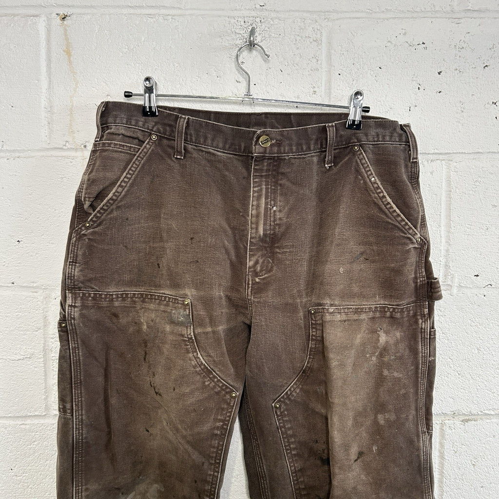 Thrashed Carhartt DoubleKnee Pants “Dark Brown” B136 DKB