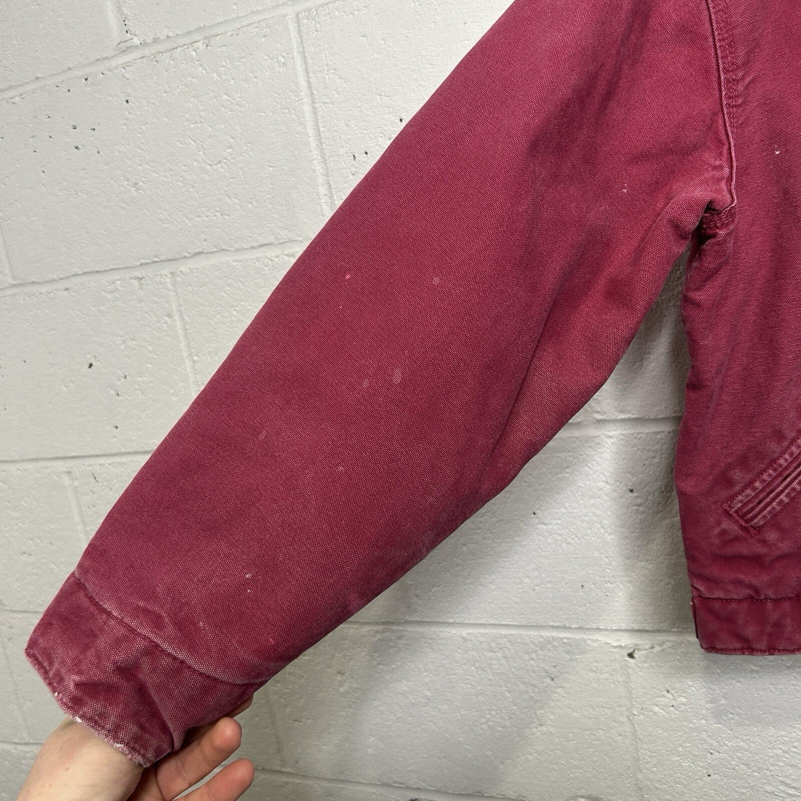 Vintage Carhartt Sherpa-Lined Detroit Jacket “Raspberry” WJ097 RBY Women’s Small