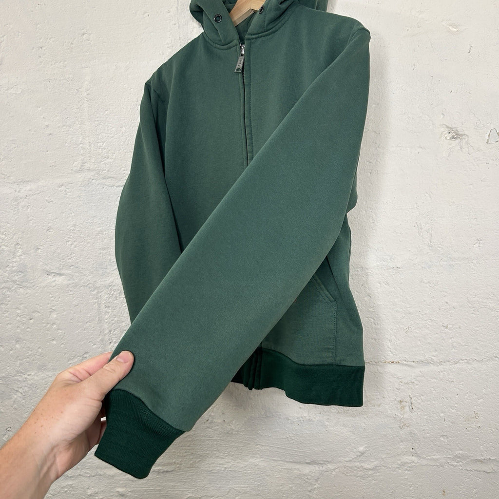 Vintage Faded Carhartt Thermal-Lined Zip Hoodie “Forest Green” 868 Men’s Small
