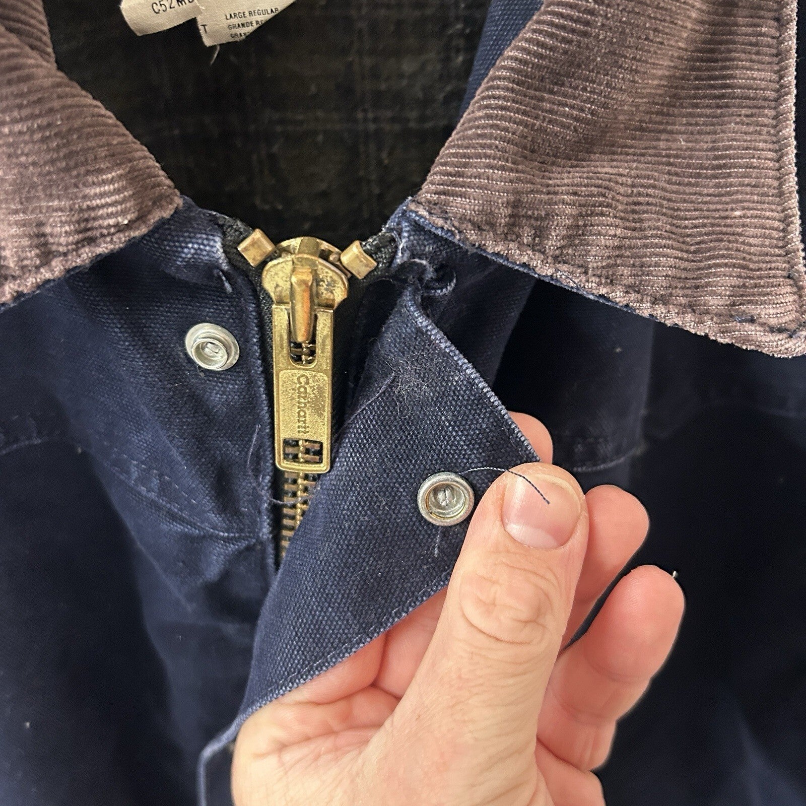 Vintage Carhartt Blanket-Lined Barn Jacket “Midnight Blue” C52 MDT Men’s Large