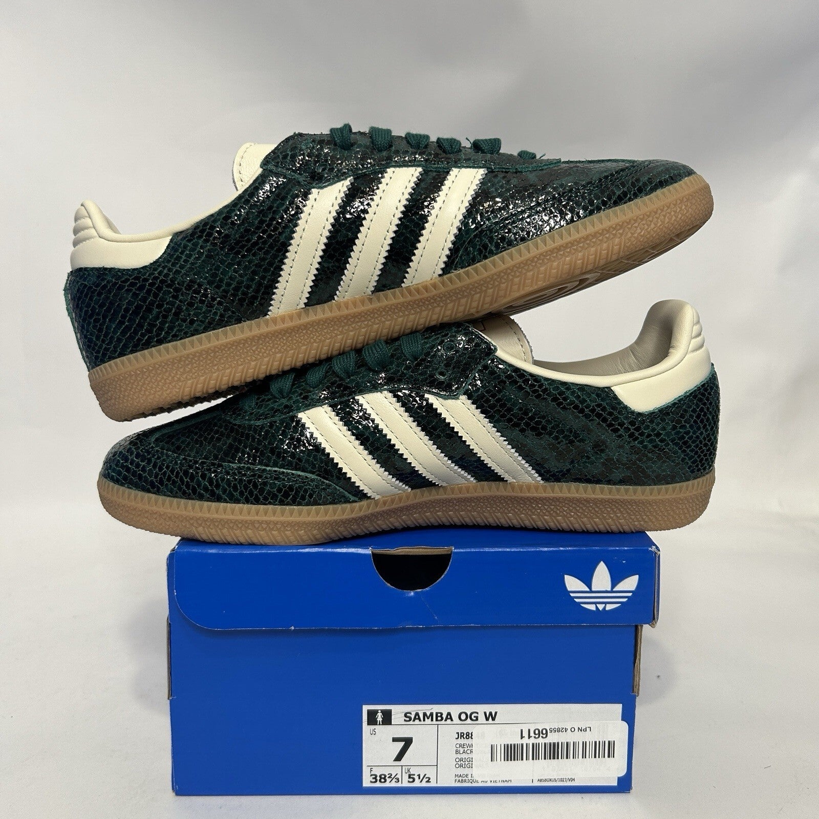 adidas Samba OG Snakeskin Pack - “Collegiate Green” JR8848 Women’s 7 New