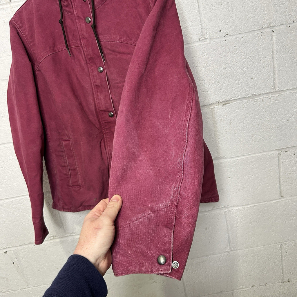 Y2K Carhartt Sherpa-Lined Sandstone Berkley Jacket “Merlot” 100657-648 Women’s M