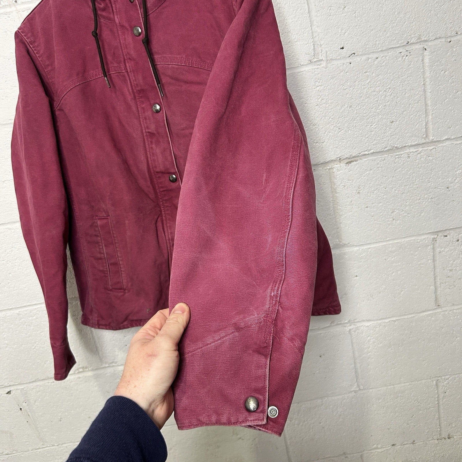 Y2K Carhartt Sherpa-Lined Sandstone Berkley Jacket “Merlot” 100657-648 Women’s M
