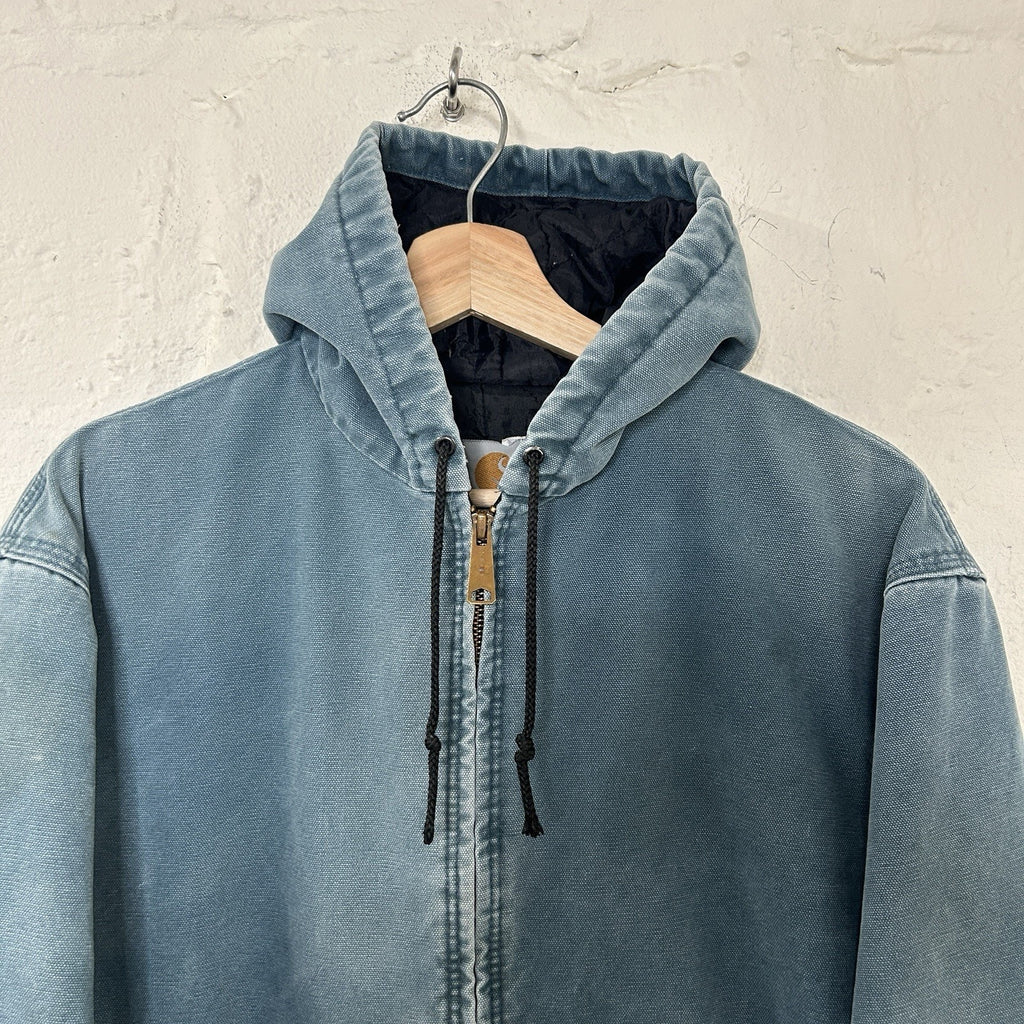 Vintage Carhartt Quilted Hooded Active Jacket “Cobalt Blue” JQ296