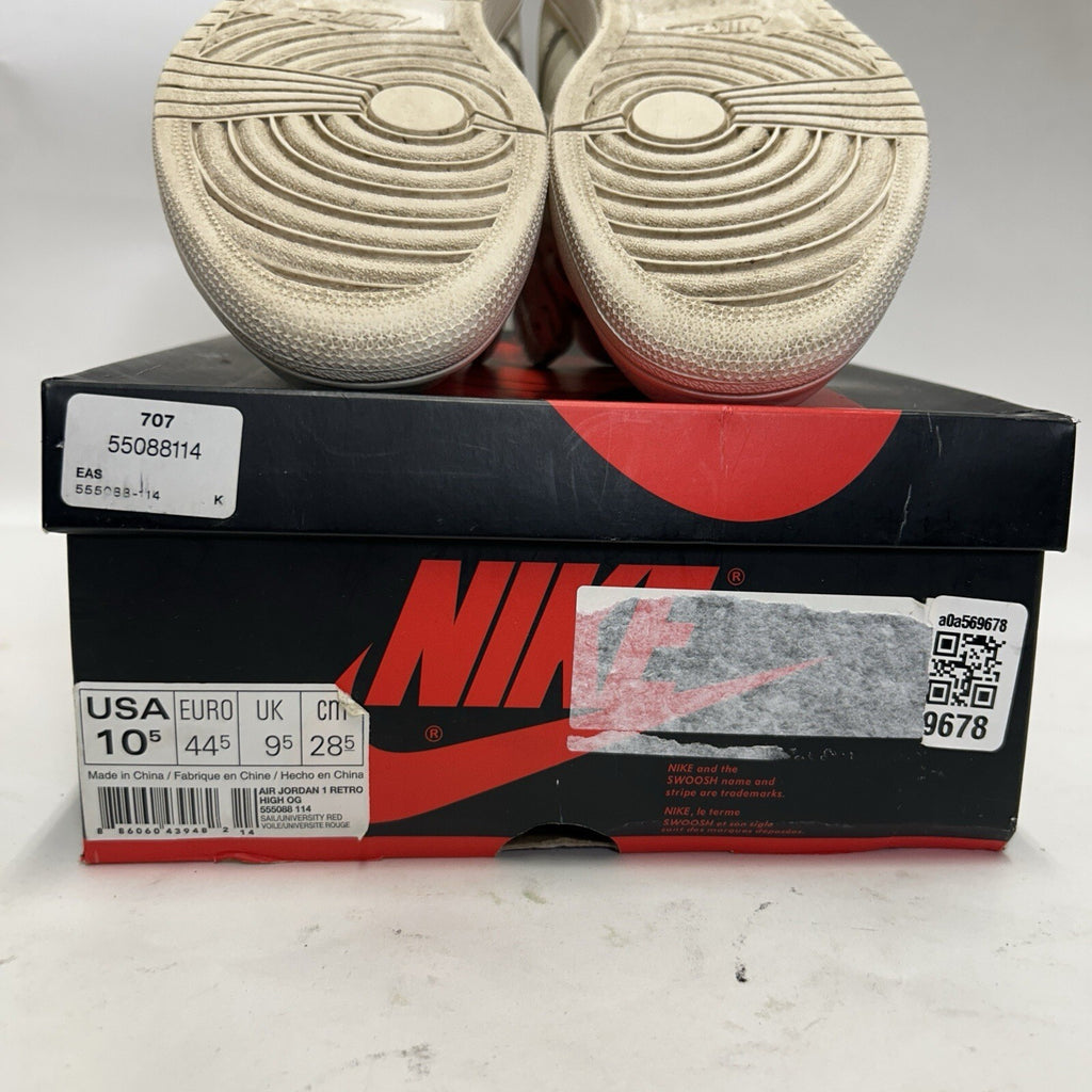 Nike Air Jordan 1 Retro High OG “Sail” 555088-114 Men’s 10.5 Worn