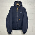 Vintage Carhartt Hooded Active Jacket “Midnight Blue” J130 MDT Men’s Large