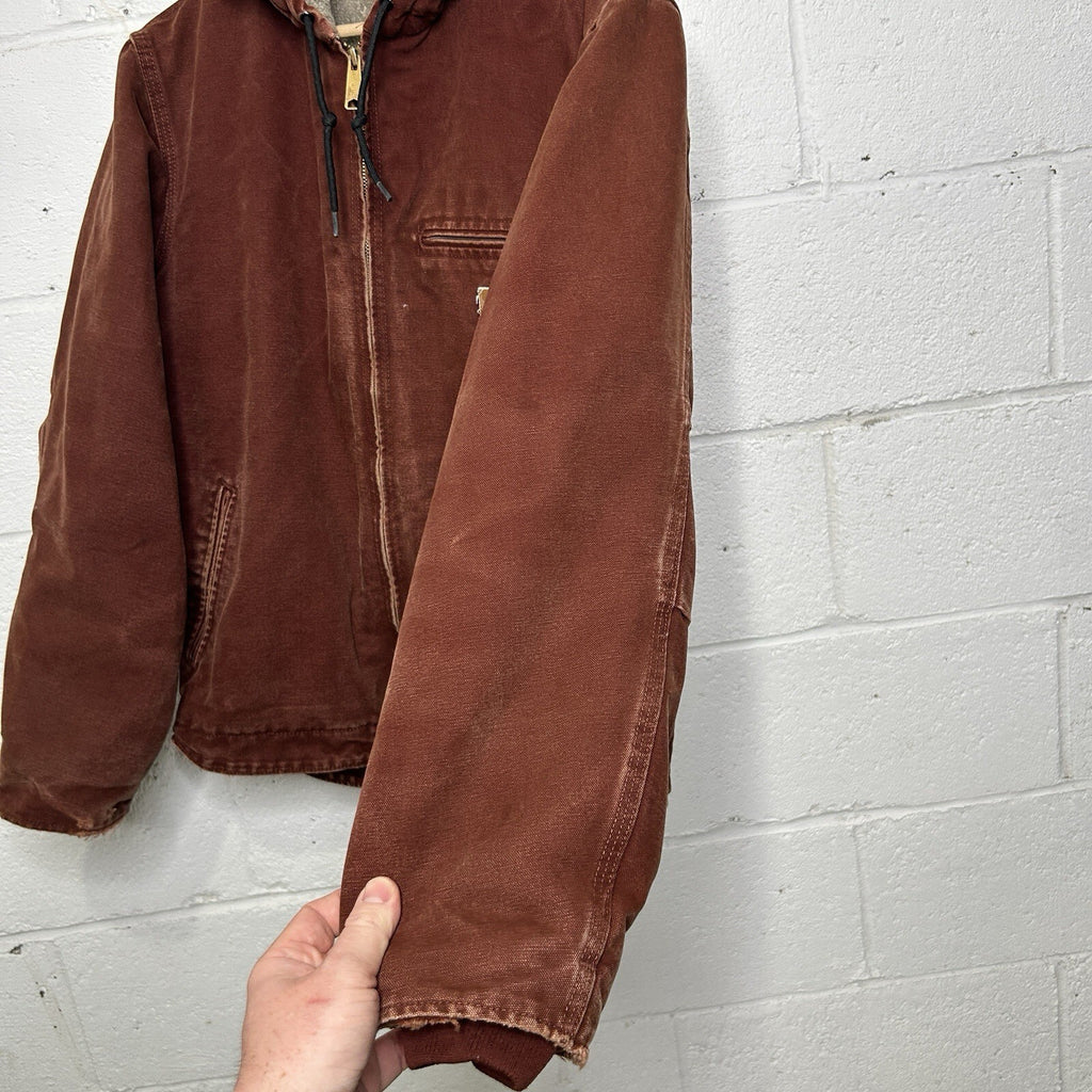 Vintage Carhartt Sherpa-Lined Hooded Detroit  Jacket “Clay” J141 CLY Men’s Small