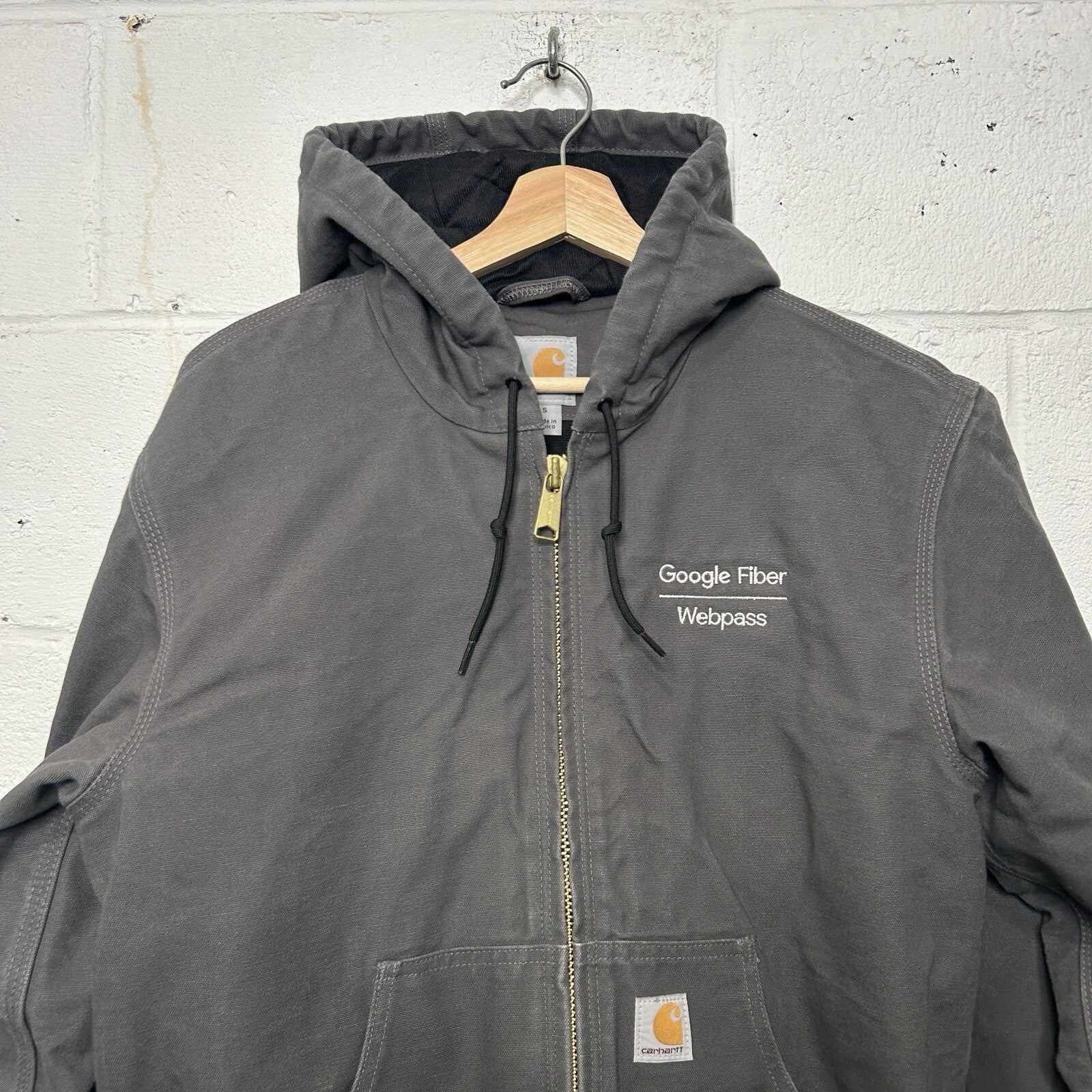 Carhartt Quilted Hooded Active Jacket “Gravel” Google 103940-GVL Men’s Small