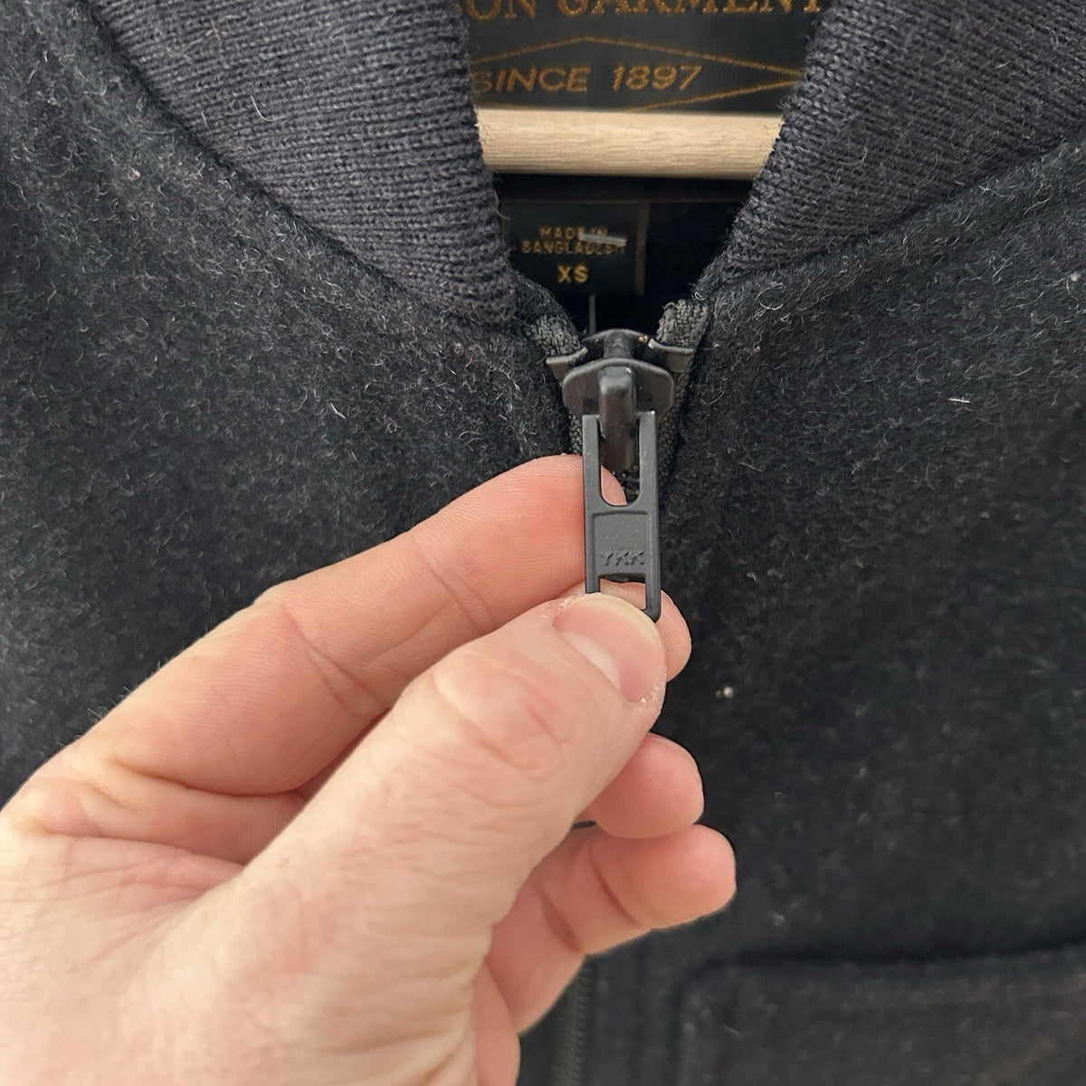 Filson Mackinaw Wool Sherpa-Lined Work Vest “Charcoal”