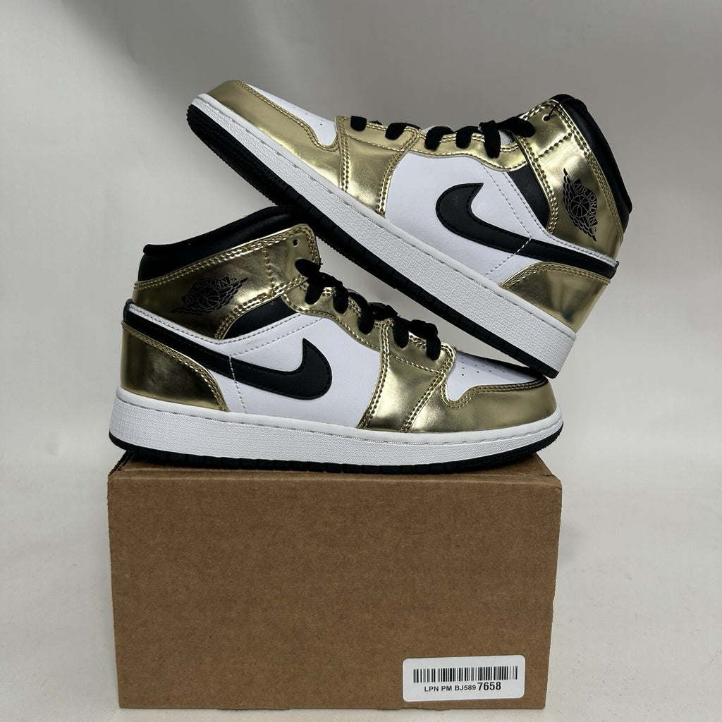 Nike Air Jordan 1 Mid SE GS “Metallic Gold” DC1420-700 4Y/Women’s 5.5 New