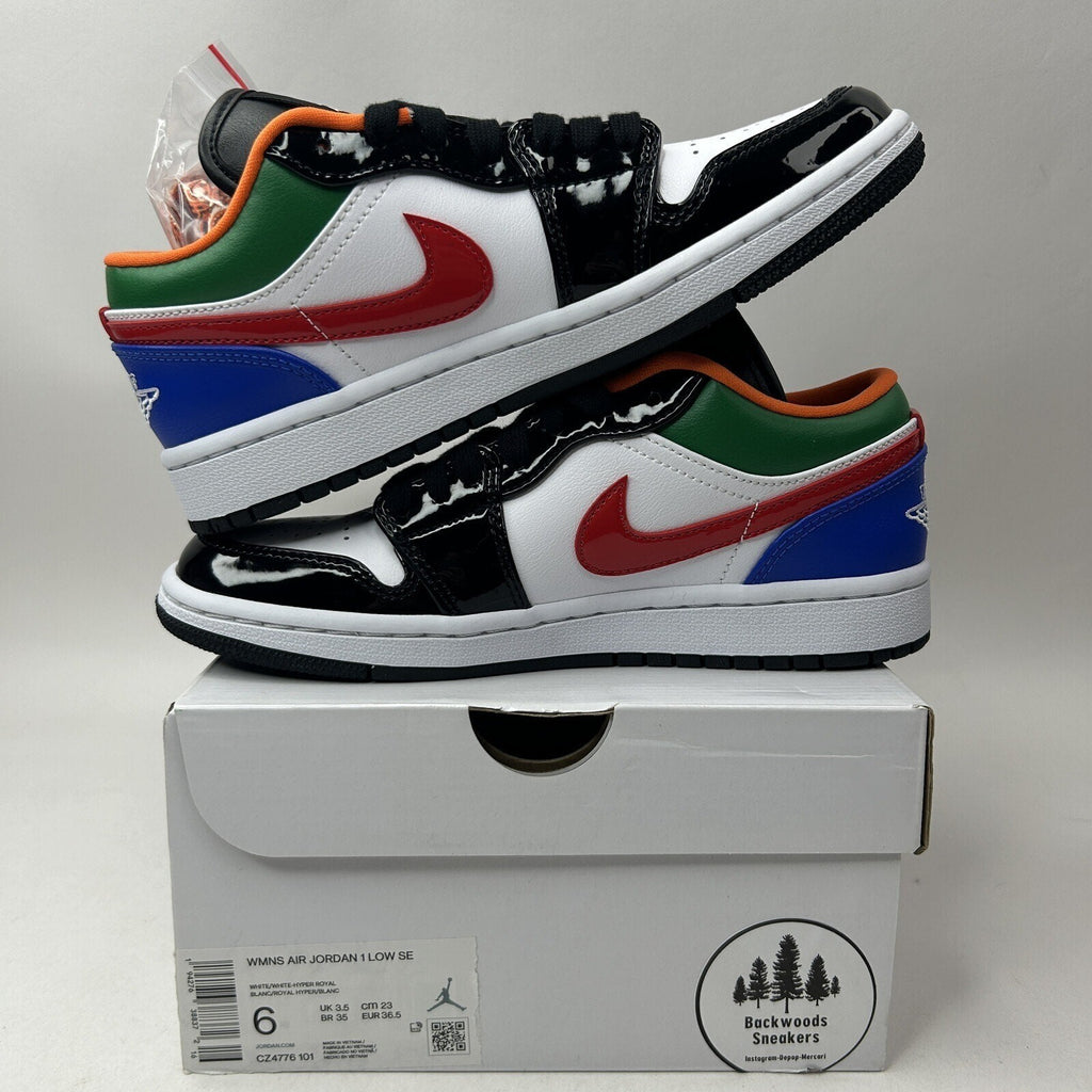 Nike Air Jordan 1 Low SE “Black Toe Multi-Color” CZ4776-101 Women’s 6 New