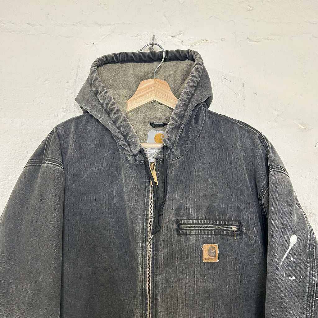 Vintage Carhartt Sherpa-Lined Hooded Detroit Jacket “Black” J141 BLK Men’s XL