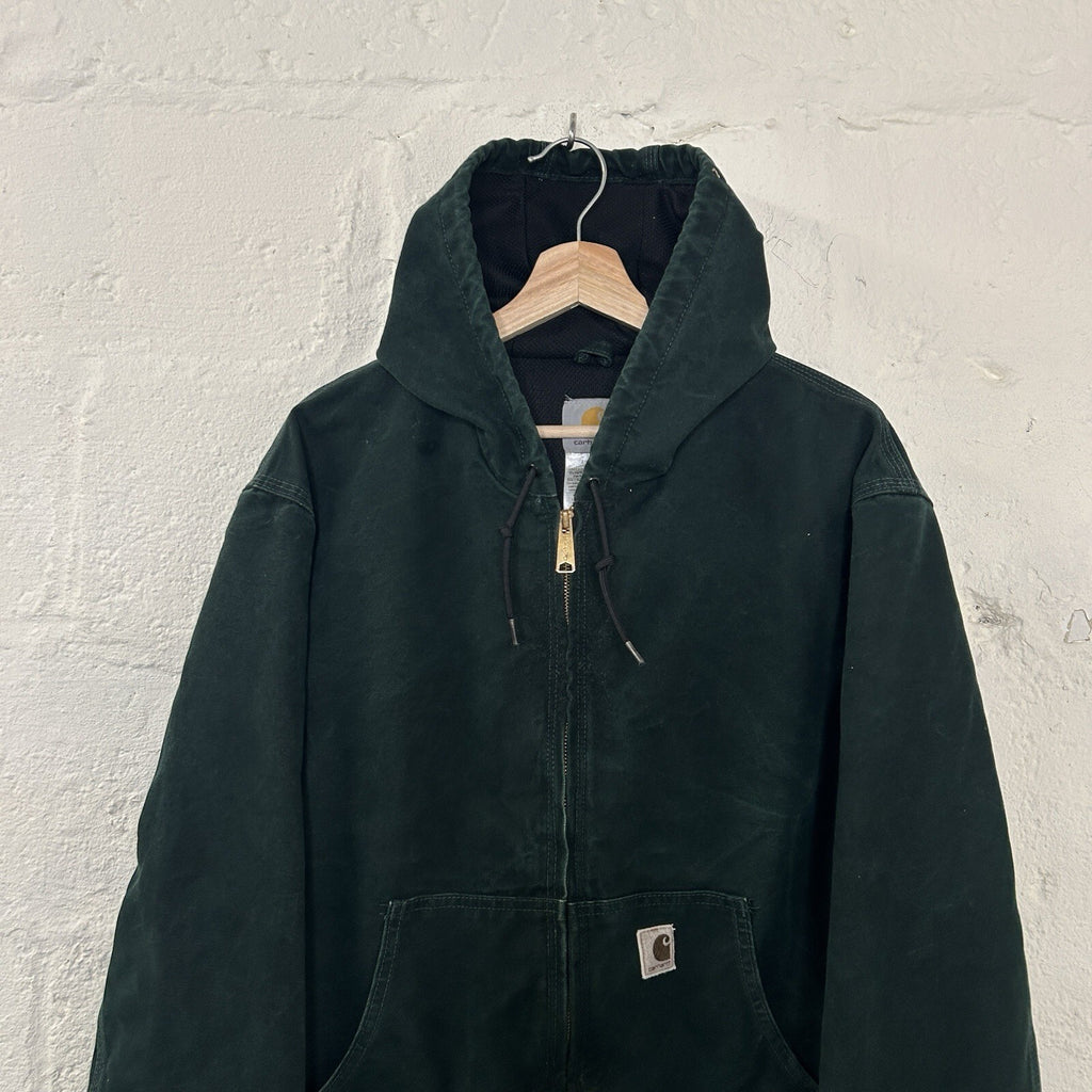Vintage Carhartt Mesh-Lined Hooded Active Jacket “Spruce Green” J168 SPC Men’s L