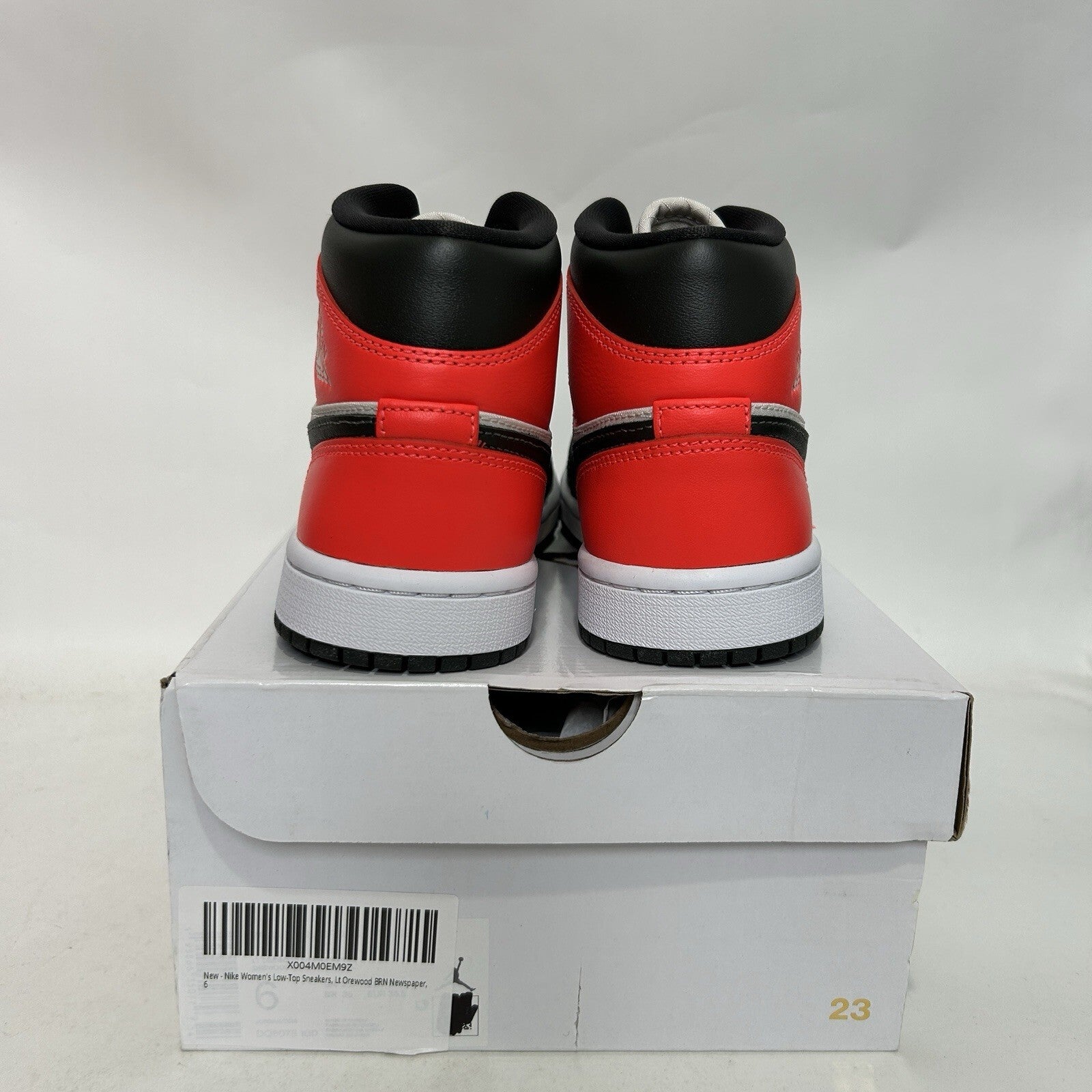 Nike Air Jordan 1 Mid Retro WMNS “Newsprint/Orewood Brown Red” DQ6078-100 New