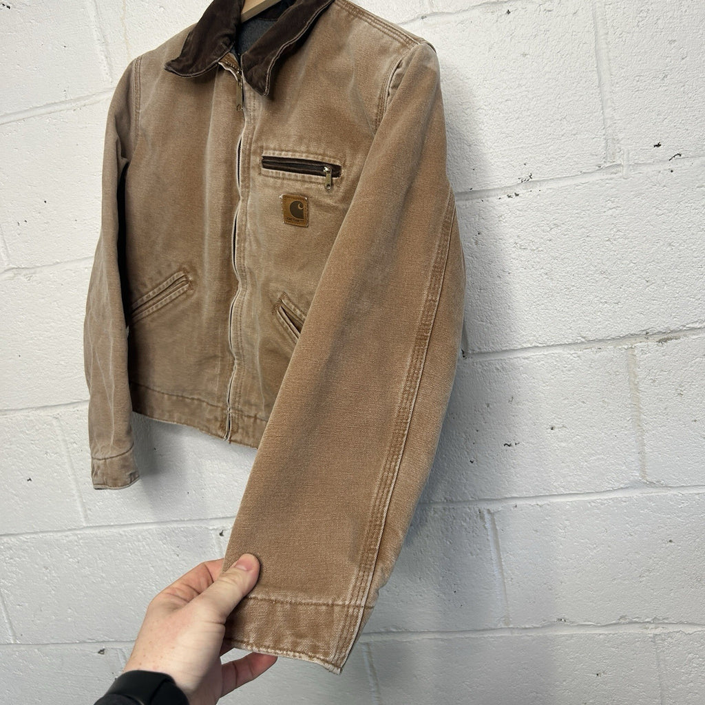 Y2K Carhartt Sherpa-Lined Detroit Jacket “Brown” YYJ97 BRN Youth L/Women’s XS