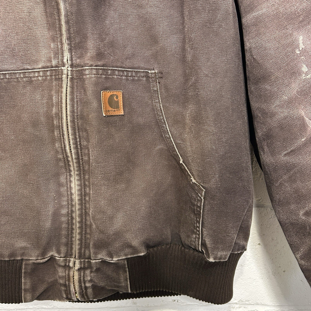 Vintage Carhartt Hooded Active Jacket “Dark Brown” J130 DKB Men’s X-Large Worn