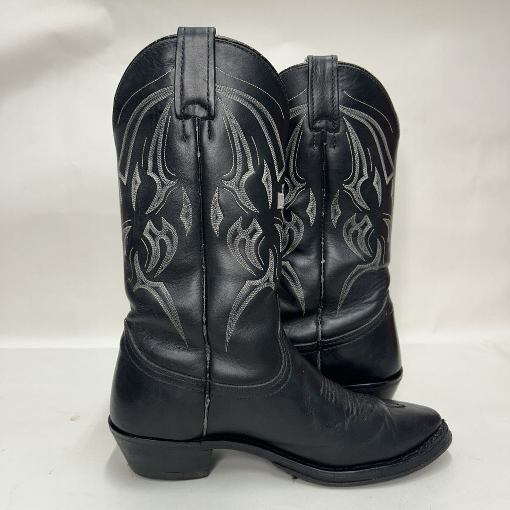 Y2K Harley Davidson Western Cowboy Biker Boots “Black White” 91298 Men’s 9D