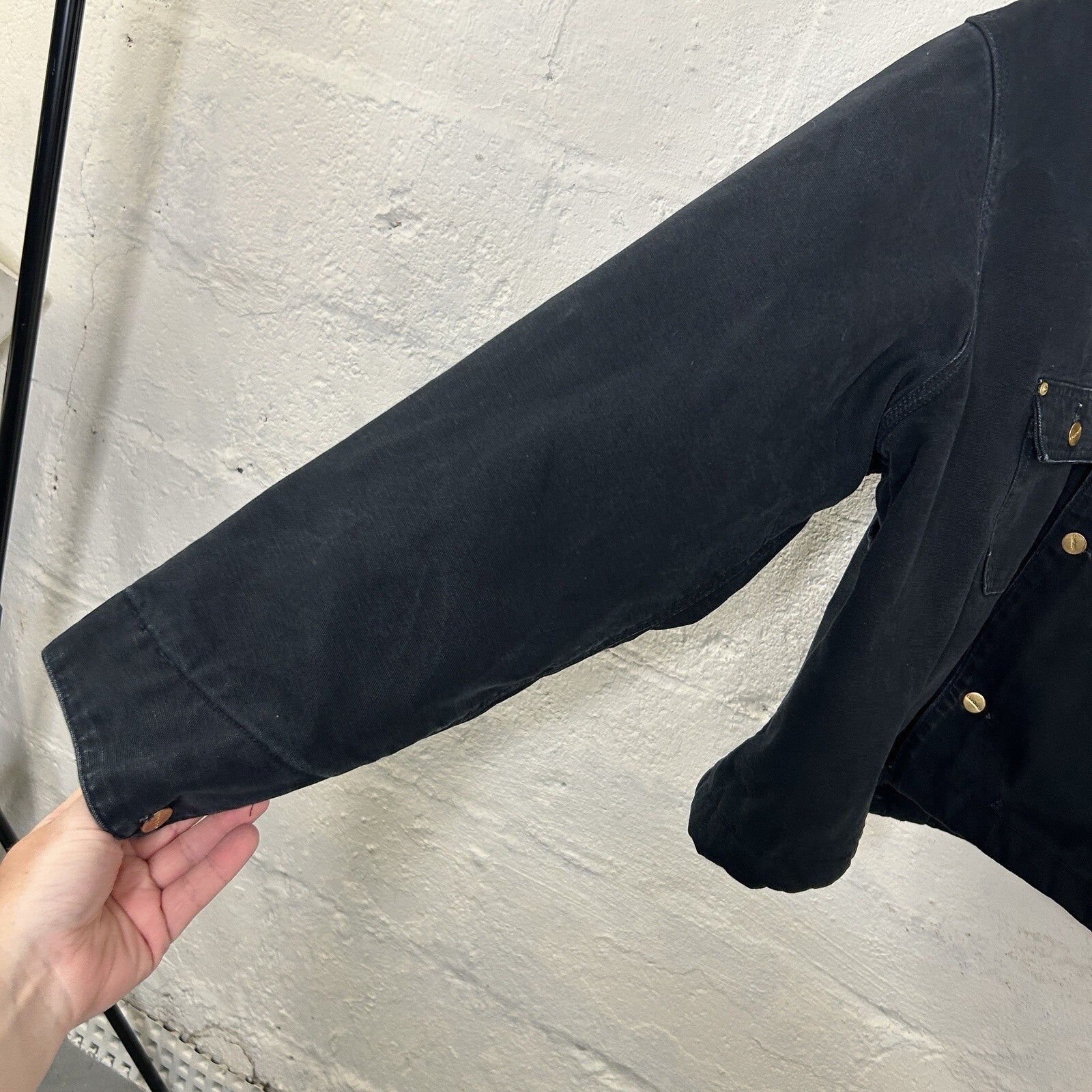 Vintage Cropped Carhartt Blanket-Lined Chore Coat “Black” C01 BLK Men’s 2XL