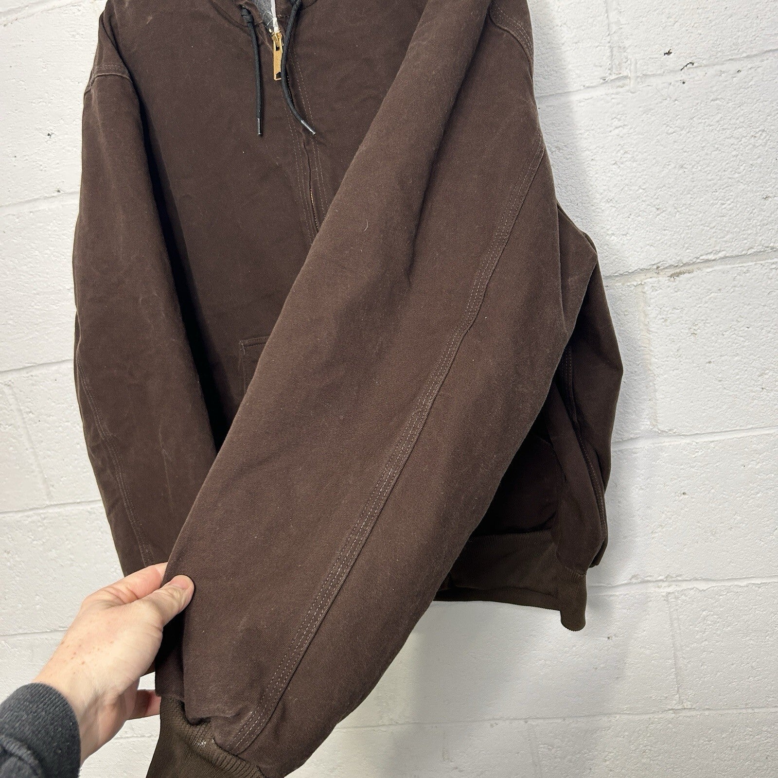Vintage Carhartt Fleece-Lined Hooded Jacket “Dark Brown” J158 DKB Men's X-Large
