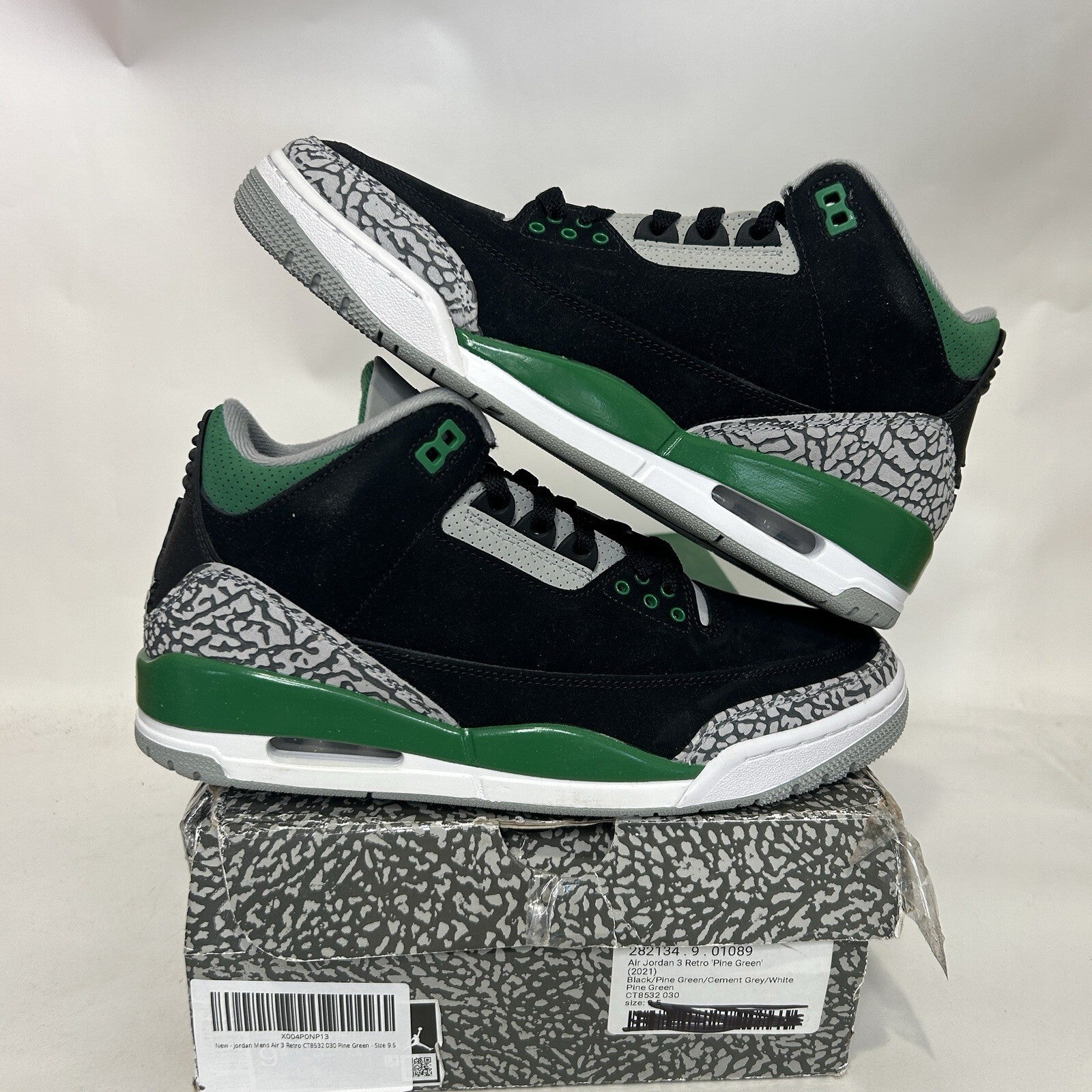 Nike Air Jordan 3 Retro OG “Pine Green Black  White” CT8532-030 Men’s 9.5 New