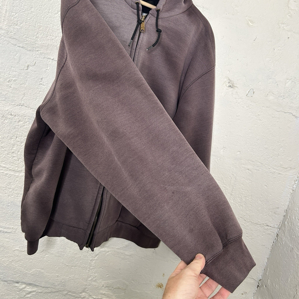 Vintage Faded Carhartt Thermal-Lined Hooded Zip-Up Jacket “Black”