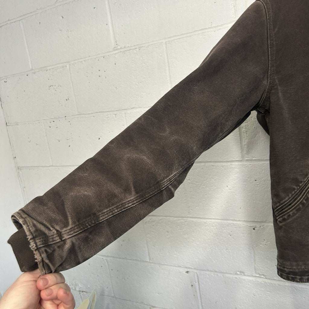 Vintage Carhartt Sherpa-Lined Hooded Detroit Jacket “Dark Brown” J141 DKB Small