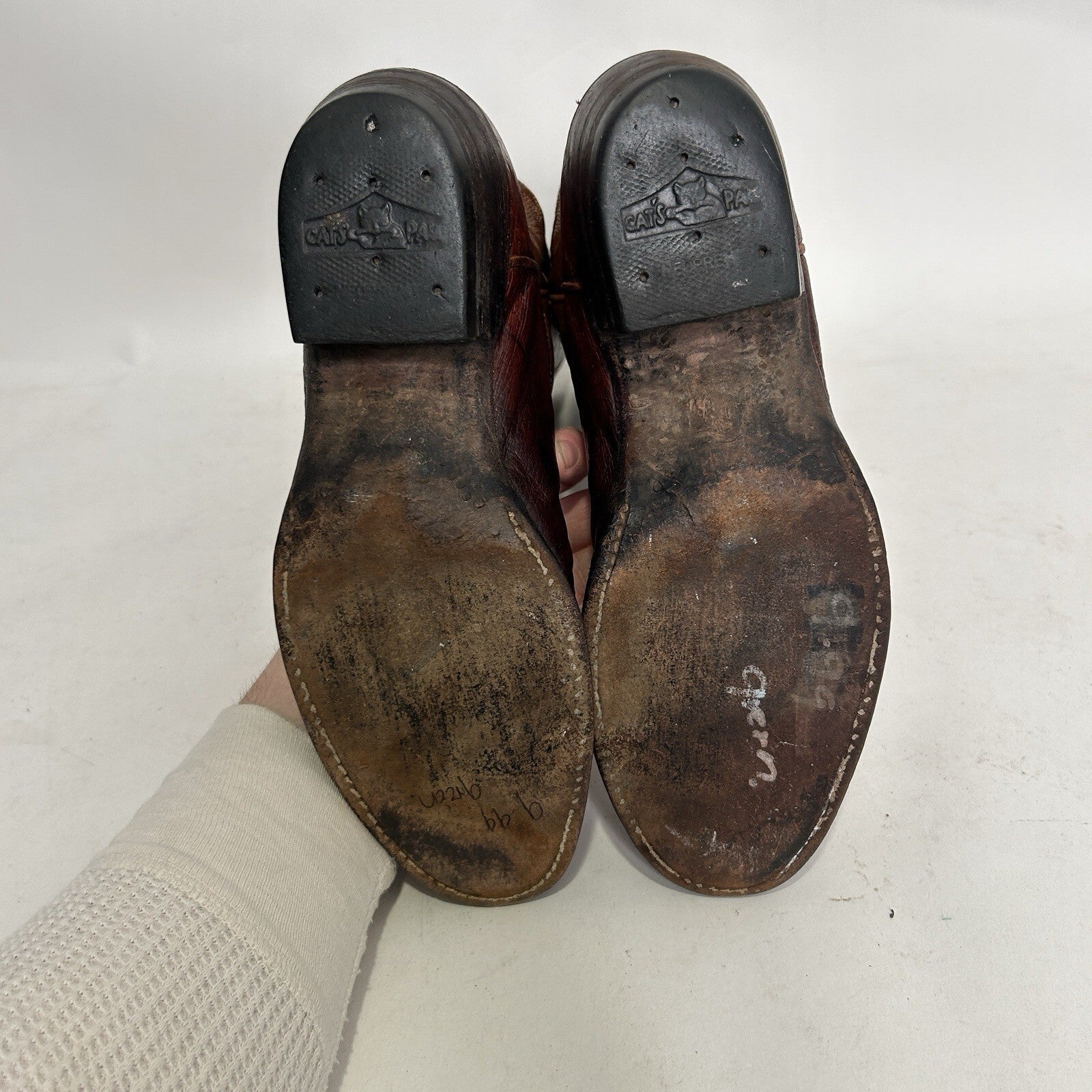 Vintage Tony Lama Leather Western Cowboy Boots Gold Label “Brown” Men’s 8.5D