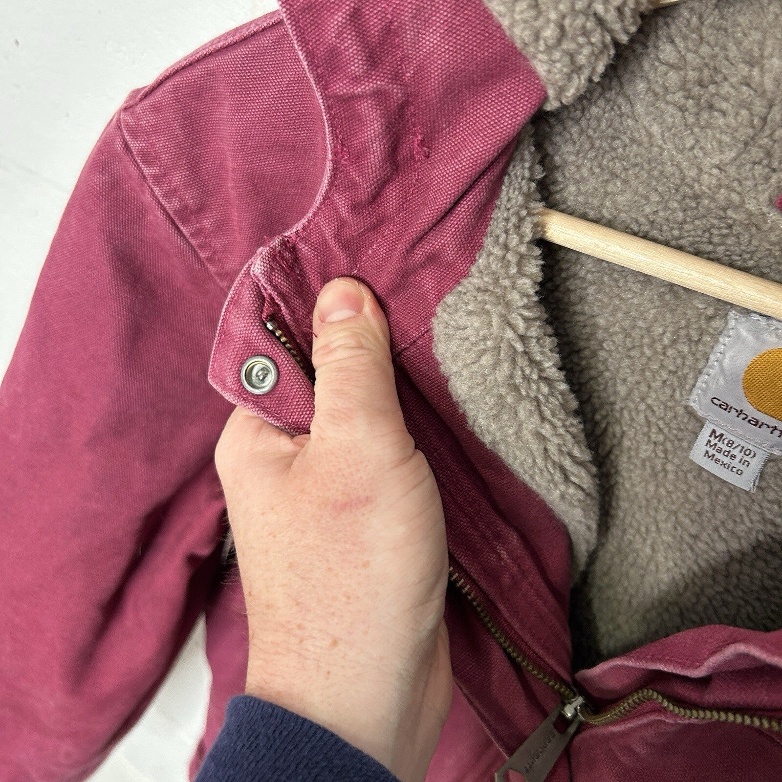 Y2K Carhartt Sherpa-Lined Sandstone Berkley Jacket “Merlot” 100657-648 Women’s M