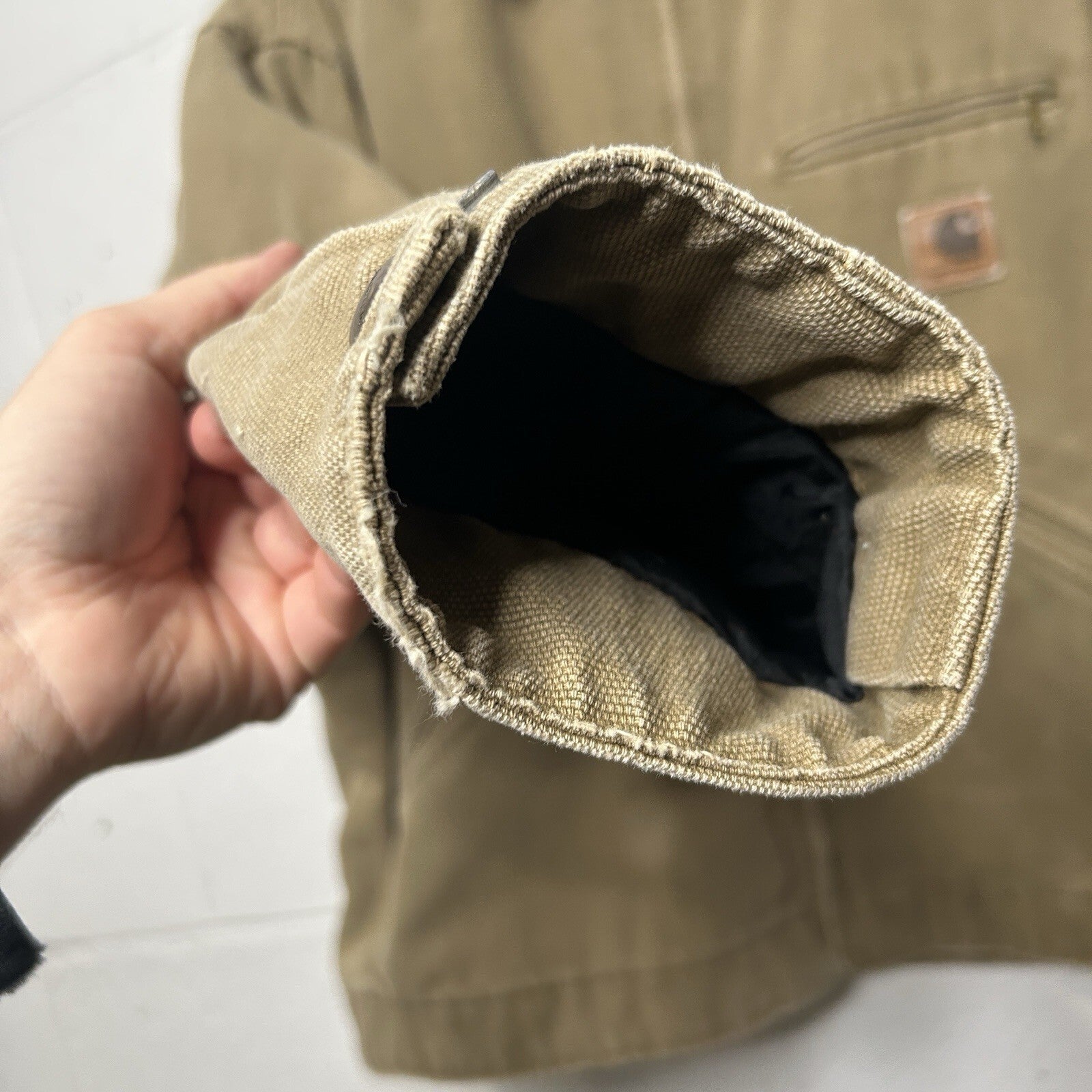 Vintage Carhartt Quilt-Lined Boulder Canvas Detroit Jacket “Tan” JQ0472 Men’s XL