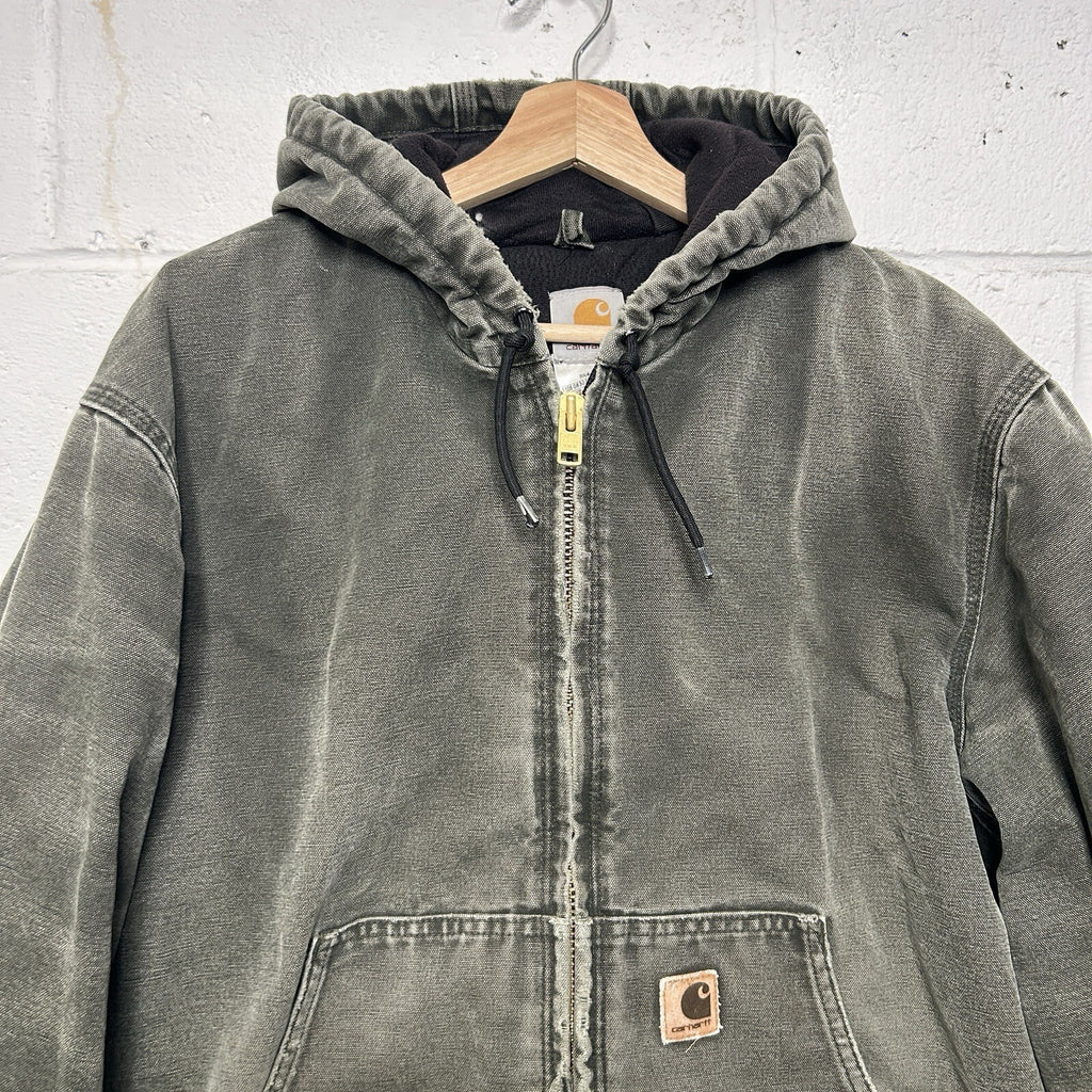 Vintage Carhartt Quilted Hooded Active Jacket “Moss Green” J130 MOS Men’s Large