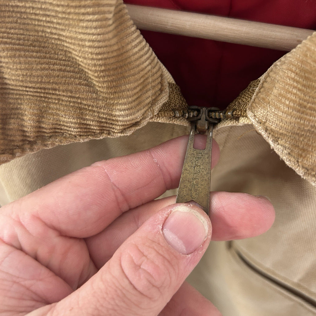 1989 Carhartt Faded Quilt-Lined Detroit Jacket “Tan” 6QLJ 100 Years Men’s Large