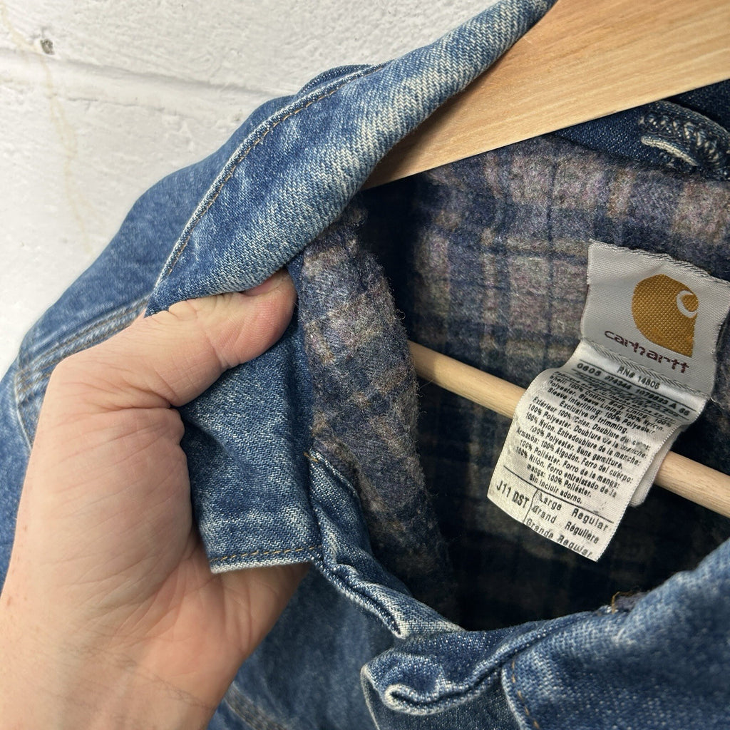 Vintage Carhartt Blanket-Lined Denim Trucker Jacket “Darkstone” J11 DST Men’s L