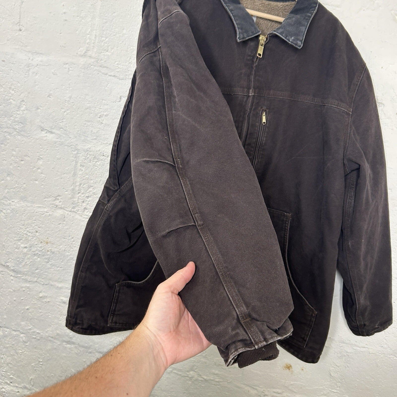 Vintage Carhartt Sherpa-Lined Ridge Jacket “Dark Brown” C61 DKB Men’s X-Large