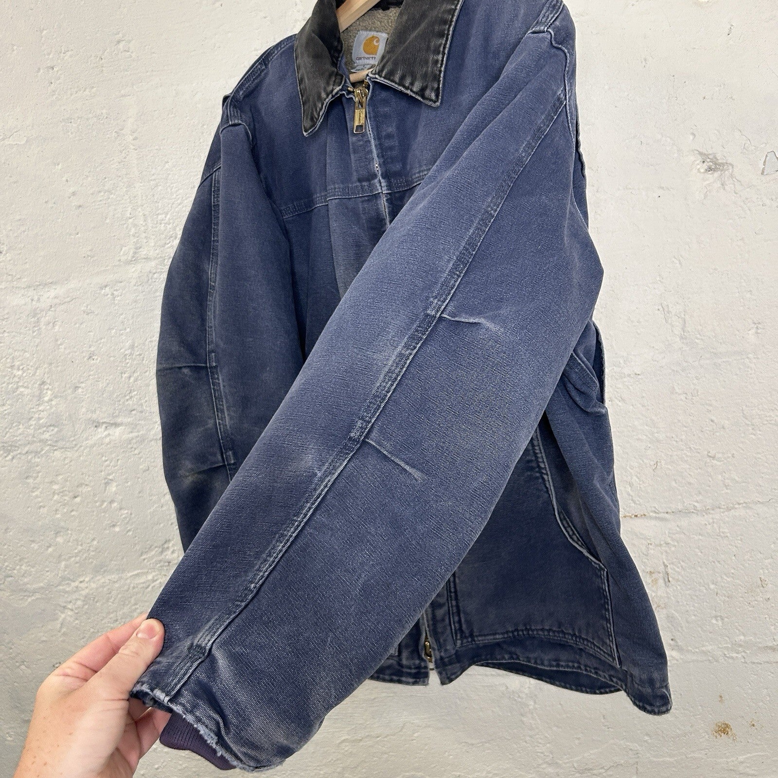 Vintage Carhartt Sherpa-Lined Ridge Jacket “Deep Blue” C61 DPB Men’s Large