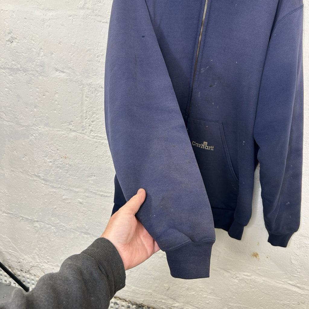 Vintage Carhartt Thermal-Lined Zip-Up Hoodie “Navy Blue” K129 NVY Men’s X-Large