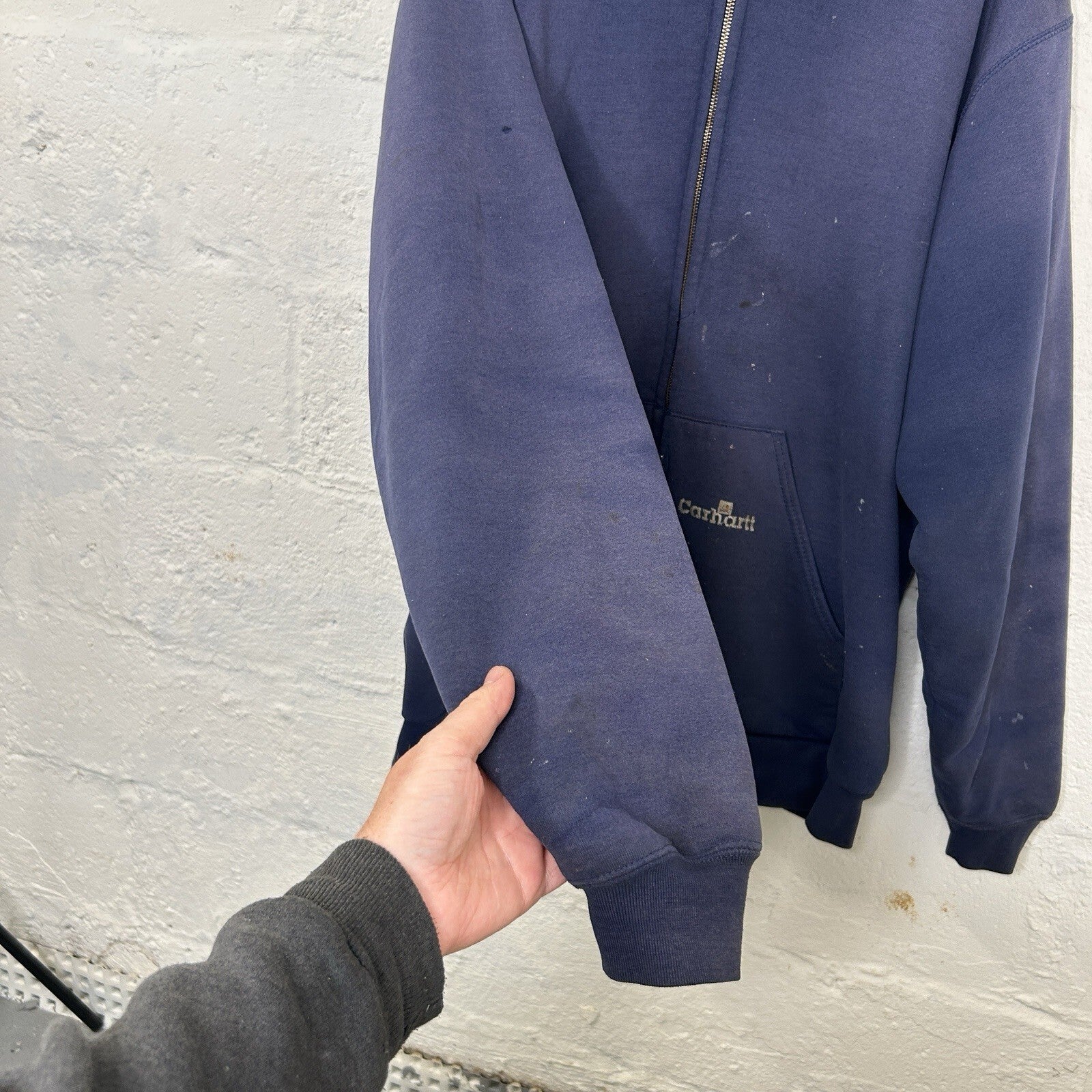 Vintage Carhartt Thermal-Lined Zip-Up Hoodie “Navy Blue” K129 NVY Men’s X-Large