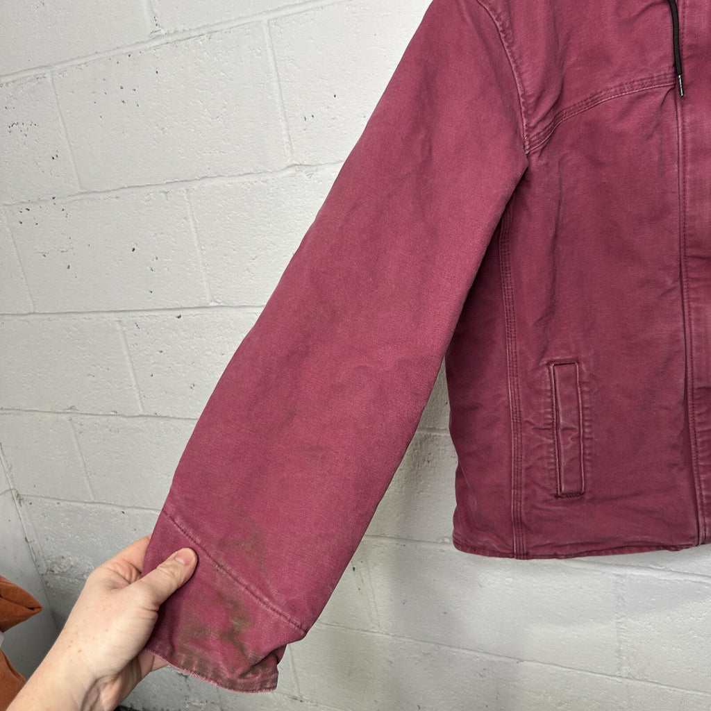 Y2K Carhartt Sherpa-Lined Sandstone Berkley Jacket “Merlot” 100657-648 Women’s M